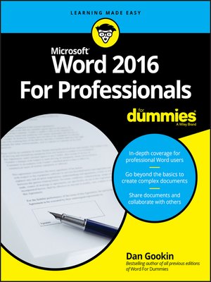 Word 2016 For Professionals For Dummies - ebook